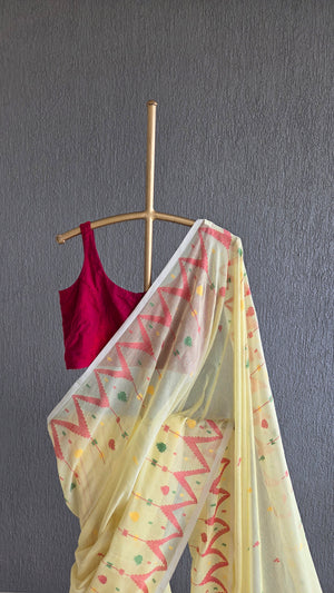 'MRITYUNJAYI' Handwoven Cotton Jamdani Saree