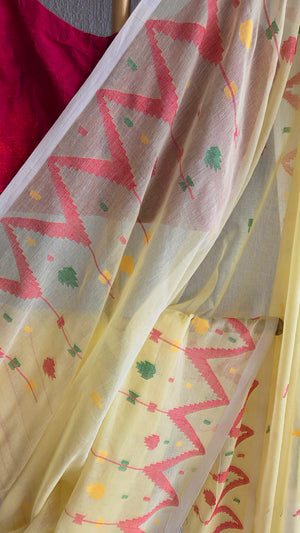 'MRITYUNJAYI' Handwoven Cotton Jamdani Saree