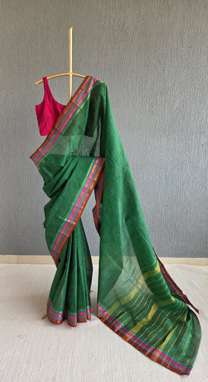 'HIMABINDU' Handwoven Cotton Narayanpet Saree
