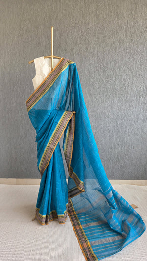 'HASSINI: FEROZI' Handwoven Cotton Narayanpet Saree