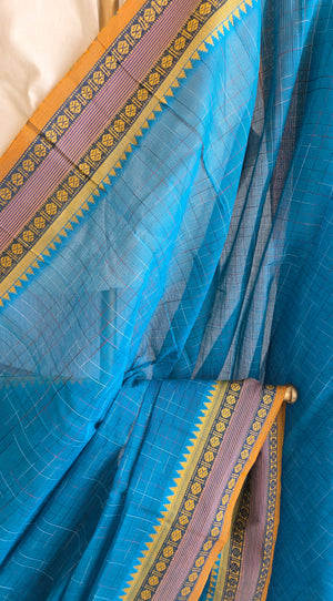 'HASSINI: FEROZI' Handwoven Cotton Narayanpet Saree