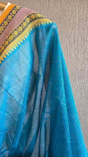 'HASSINI: FEROZI' Handwoven Cotton Narayanpet Saree