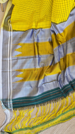 'PANCHAGANGAVALLI' Handwoven Ilkal Silk Pallu Saree