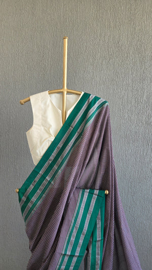 'MAHADAYI' Handwoven Ilkal Silk Pallu Saree