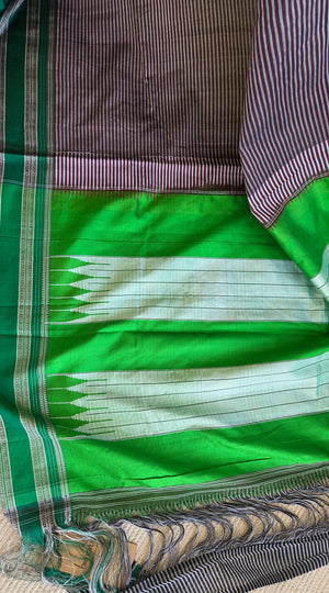 'MAHADAYI' Handwoven Ilkal Silk Pallu Saree