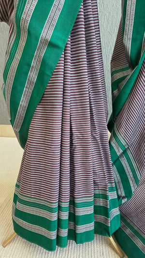 'MAHADAYI' Handwoven Ilkal Silk Pallu Saree