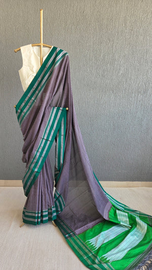 'MAHADAYI' Handwoven Ilkal Silk Pallu Saree