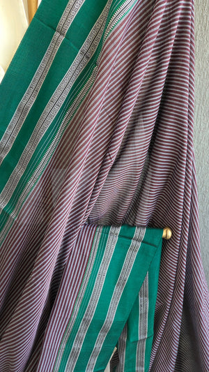'MAHADAYI' Handwoven Ilkal Silk Pallu Saree