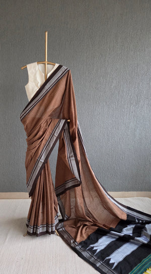 'VEDAVATHI' Handwoven Ilkal Silk Pallu Saree
