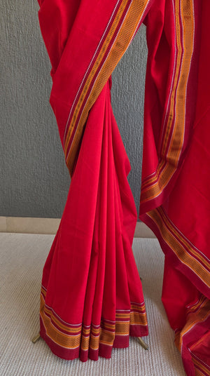 'HIREHALLA' Handwoven Ilkal Silk Pallu Saree