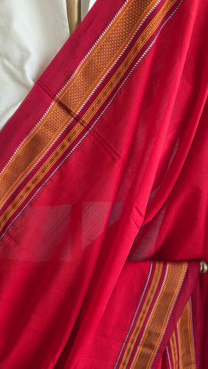 'HIREHALLA' Handwoven Ilkal Silk Pallu Saree
