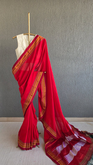 'HIREHALLA' Handwoven Ilkal Silk Pallu Saree