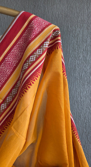 'ANWESHA: Mango Yellow' Handwoven Begumpuri Saree