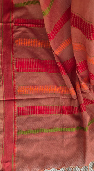 'KOYILI: TERRACOTTA' Handwoven Begumpuri Saree