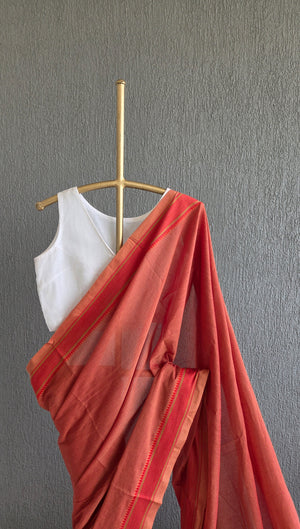 'KOYILI: TERRACOTTA' Handwoven Begumpuri Saree