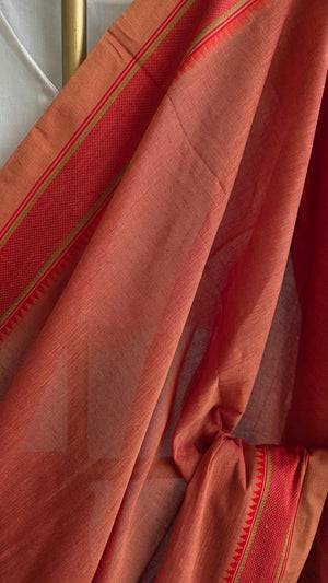 'KOYILI: TERRACOTTA' Handwoven Begumpuri Saree