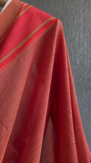'KOYILI: TERRACOTTA' Handwoven Begumpuri Saree