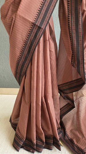 'JYOTSNA: BROWN' Handwoven Begumpuri Saree