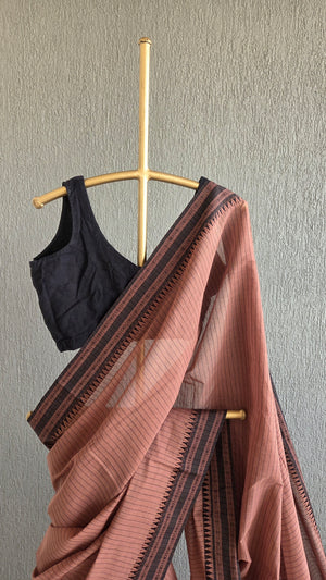 'JYOTSNA: BROWN' Handwoven Begumpuri Saree