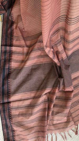 'JYOTSNA: BROWN' Handwoven Begumpuri Saree