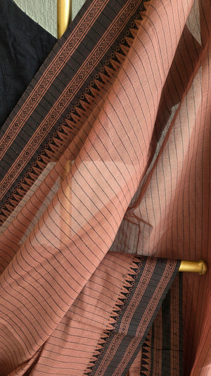 'JYOTSNA: BROWN' Handwoven Begumpuri Saree
