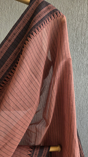 'JYOTSNA: BROWN' Handwoven Begumpuri Saree