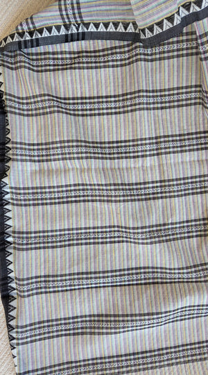 'RHEA: STRIPED' Handwoven Begumpuri Saree