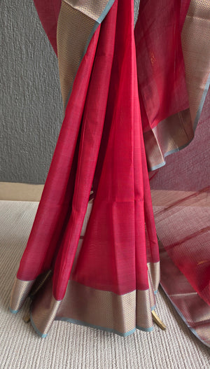 'NEERAJA' Handwoven Silk-Cotton Maheshwari Saree
