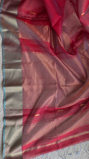 'NEERAJA' Handwoven Silk-Cotton Maheshwari Saree