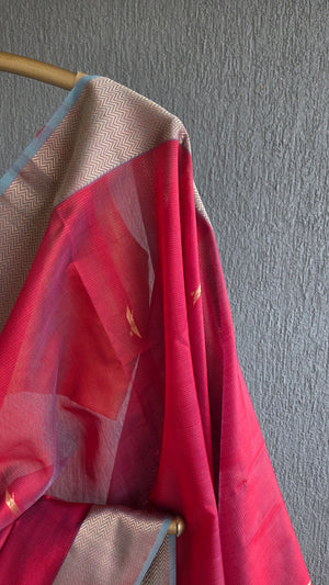 'NEERAJA' Handwoven Silk-Cotton Maheshwari Saree