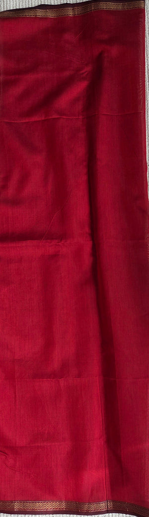 'HAIMAVATHI: RUST' Handwoven Tissue Silk Maheshwari Saree