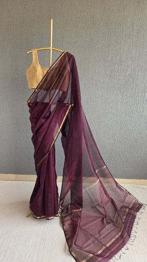 'VASUDHA' Handwoven Silk-Cotton Maheshwari Saree