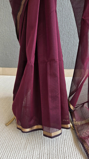 'VASUDHA' Handwoven Silk-Cotton Maheshwari Saree