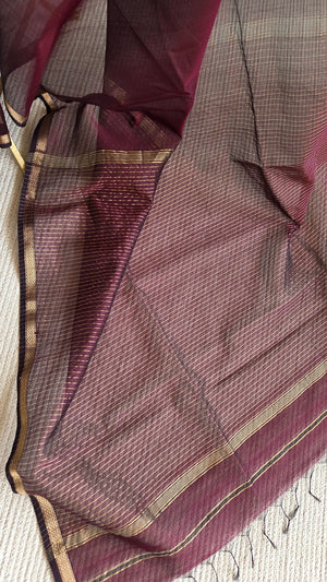 'VASUDHA' Handwoven Silk-Cotton Maheshwari Saree