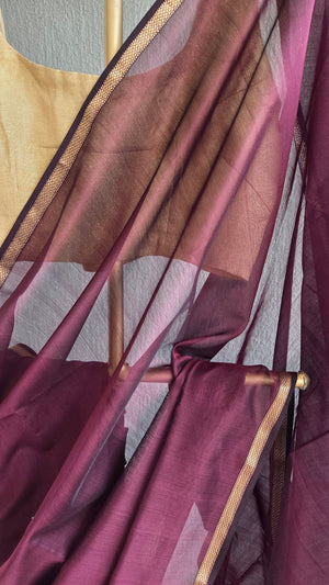 'VASUDHA' Handwoven Silk-Cotton Maheshwari Saree