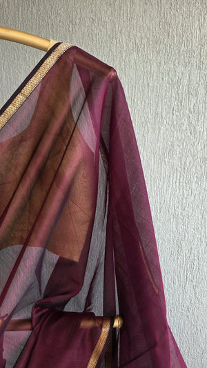 'VASUDHA' Handwoven Silk-Cotton Maheshwari Saree
