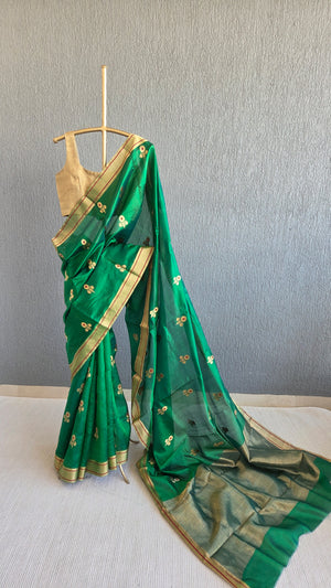 'THALIA' Handwoven Silk Chanderi Saree