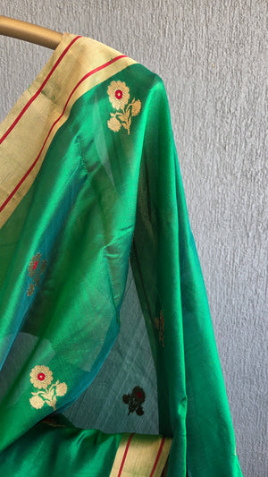 'THALIA' Handwoven Silk Chanderi Saree