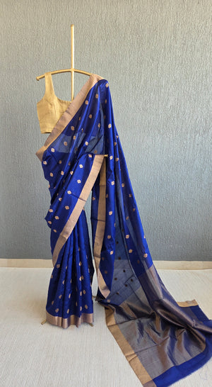 'HESTIA' Handwoven Silk Chanderi Saree