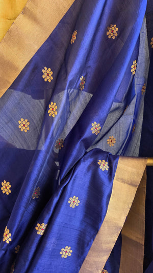 'HESTIA' Handwoven Silk Chanderi Saree