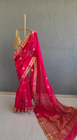 'DEMETER Handwoven Silk Chanderi Saree