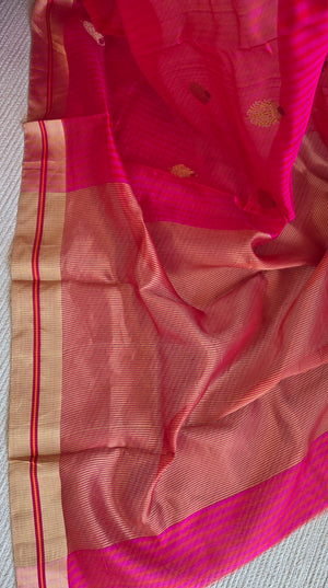 'DEMETER Handwoven Silk Chanderi Saree