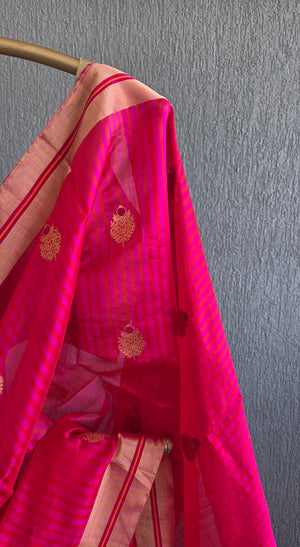 'DEMETER Handwoven Silk Chanderi Saree