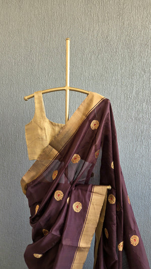 'ANTHEIA' Handwoven Silk Chanderi Saree
