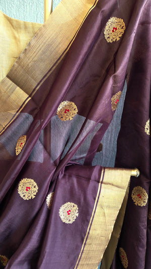 'ANTHEIA' Handwoven Silk Chanderi Saree