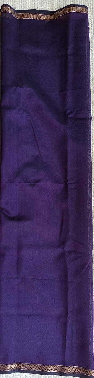 'HAIMAVATHI: PURPLE' Handwoven Tissue Silk Maheshwari Saree