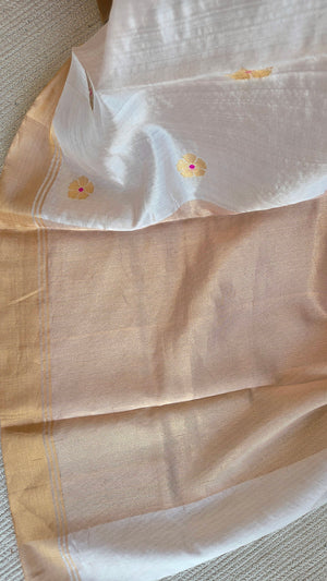 'CHLORIS: LIGHT PINK' Handwoven Silk Chanderi Saree
