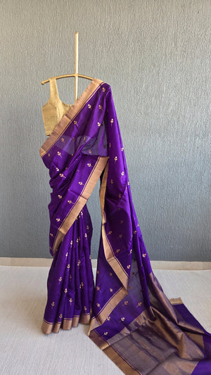 'CLIO' Handwoven Silk Chanderi Saree