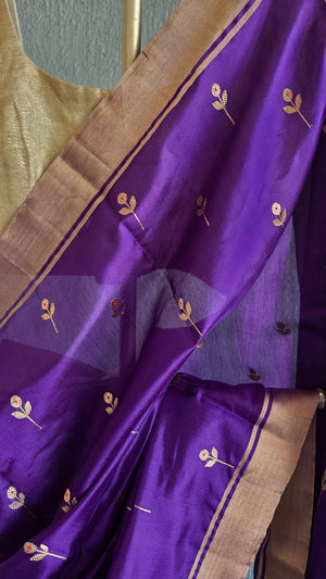 'CLIO' Handwoven Silk Chanderi Saree