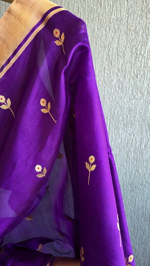 'CLIO' Handwoven Silk Chanderi Saree